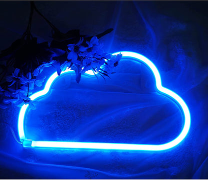 Cloud Neon Signs, LED Neon Light for Wall Decor - Battery or USB Powered Night Light Decoration for Bedroom Aesthetic - Ideal for Teen Girls’ Room, Christmas, Birthdays, and Wedding Parties