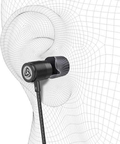 Ultra Wired Earbuds In-Ear Headphones, 5 Years Warranty, Earphones with Microphone, Noise Isolating Ear Buds, Memory Foam for Iphone, Samsung, School Students, Kids, Women, Small Ears - Black